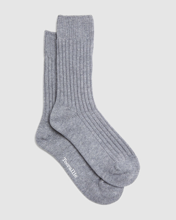 Ribbed Merino Socks Grey