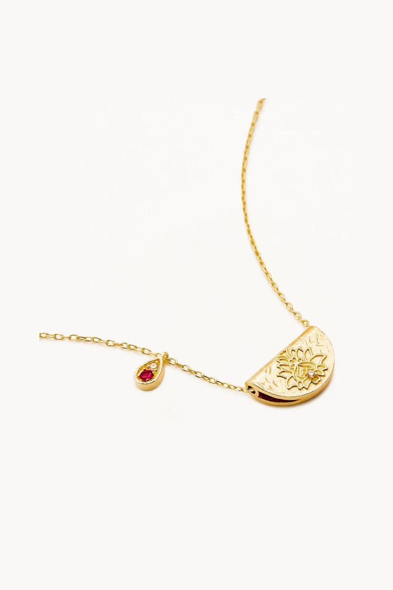 Lotus Birthstone Necklace July