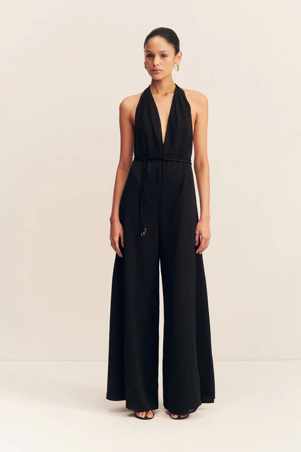 Iliad halter, open back jumpsuit