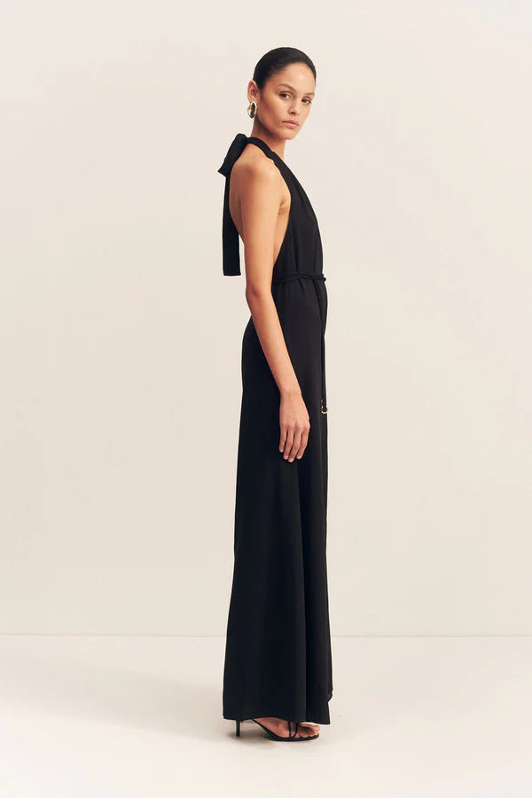 Iliad halter, open back jumpsuit