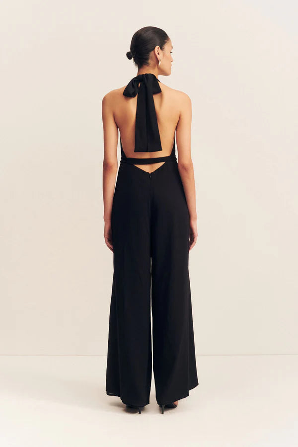 Iliad halter, open back jumpsuit
