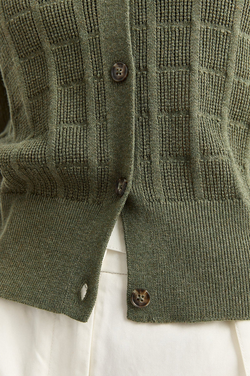 Open stitch cardigan- olive