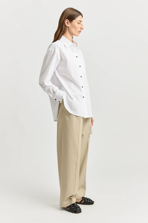 Relaxed cotton shirt- white