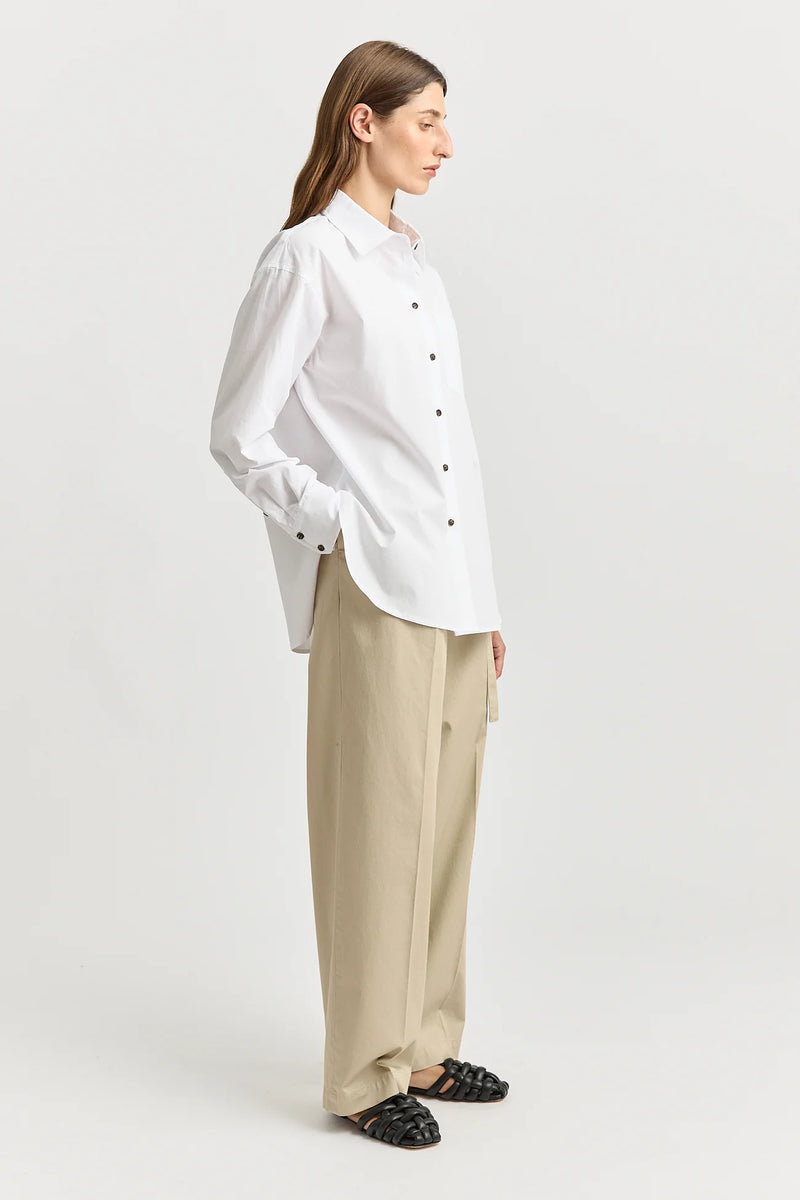 Relaxed cotton shirt- white
