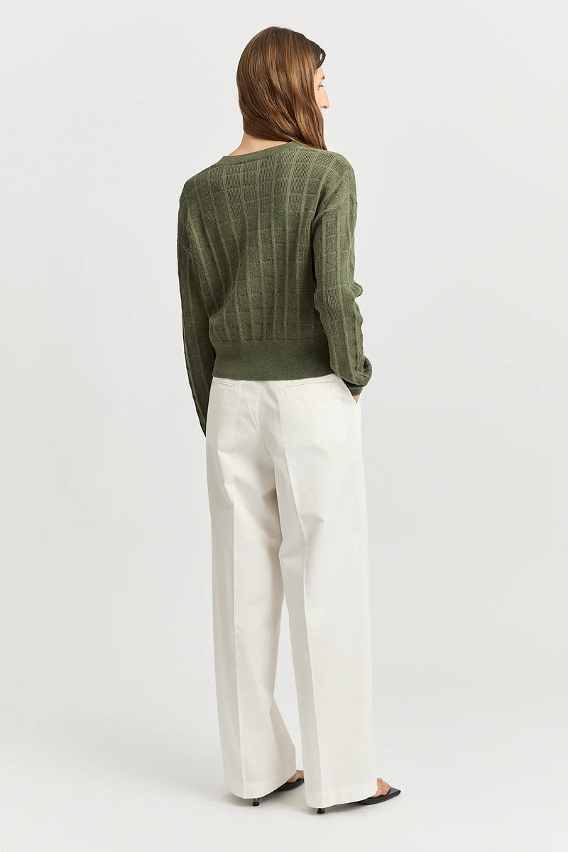 Open stitch cardigan- olive