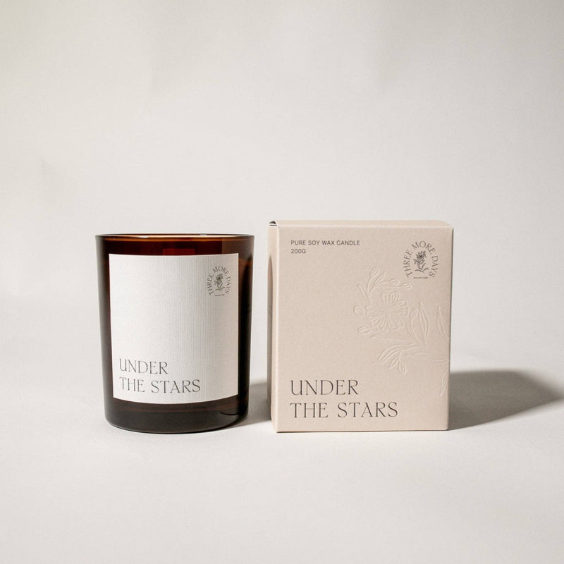 UNDER THE STARS: WATER LILY / JASMINE / GUAIAC WOOD / LOTUS / SANDALWOOD AMBER CANDLE 200G