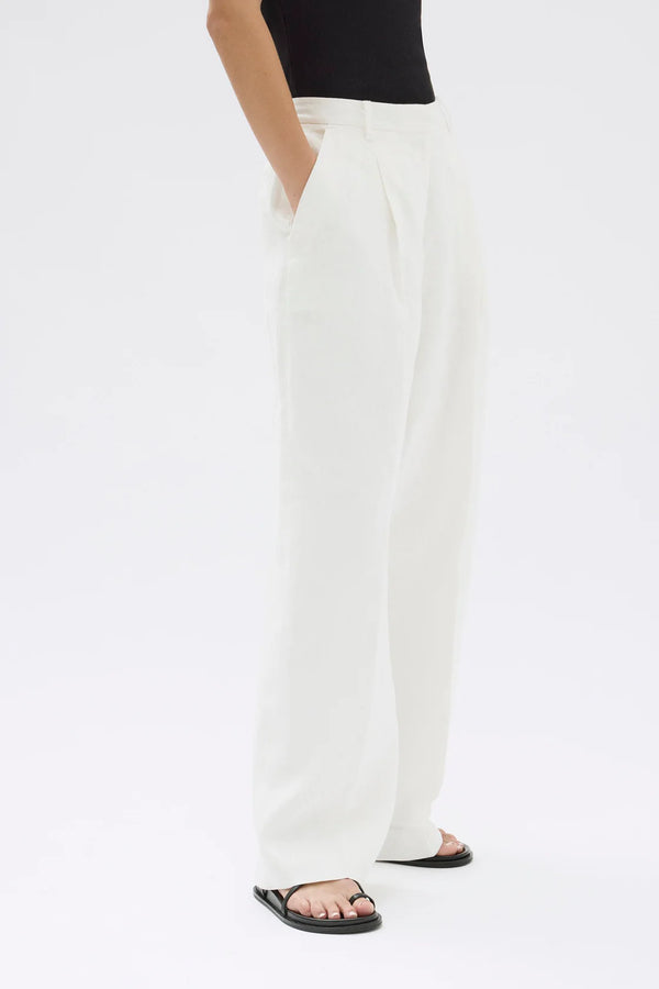 Aria Linen Pant - White