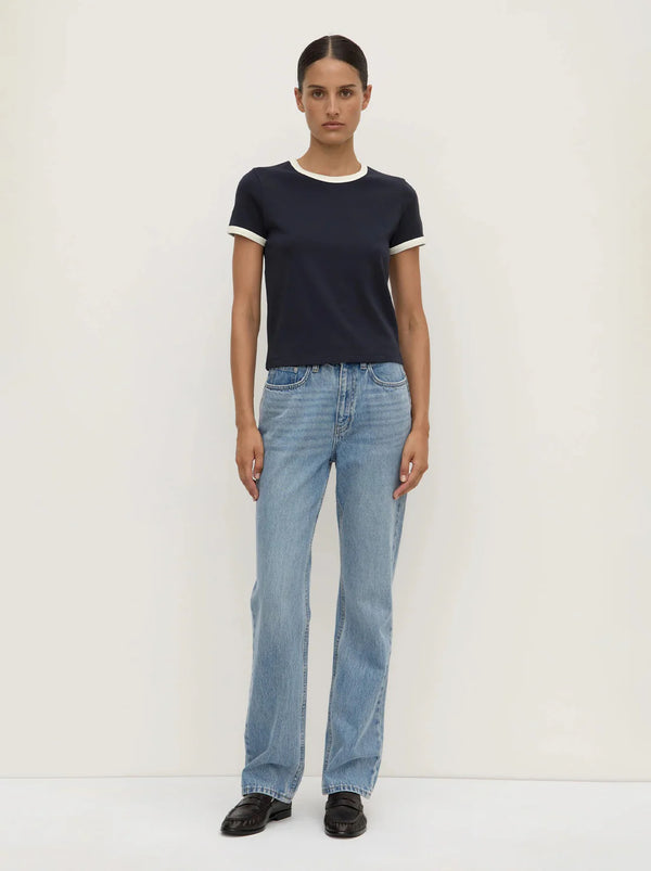 Elise ringer tee- navy/crm