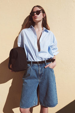 Bermuda denim short-dark stone