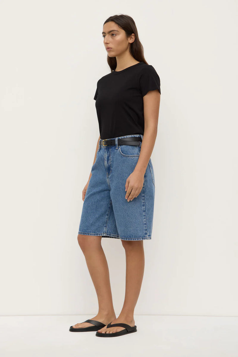 Bermuda denim short-dark stone