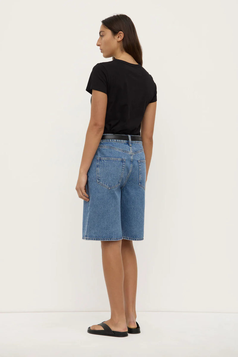 Bermuda denim short-dark stone