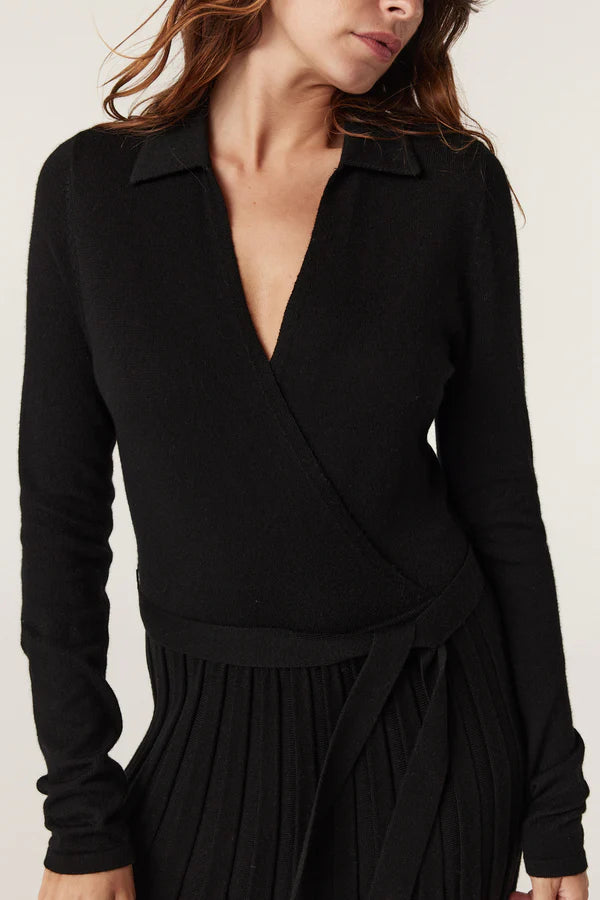 Holland merino dress- blk