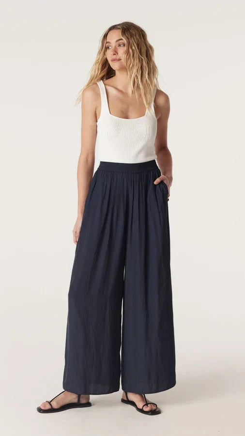 Kahlo Wide Leg Pant - Navy