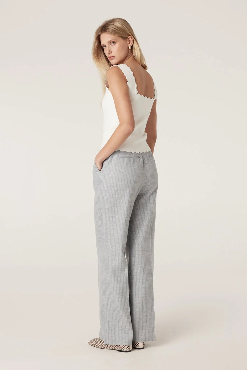 Villa crepe knit tank-white