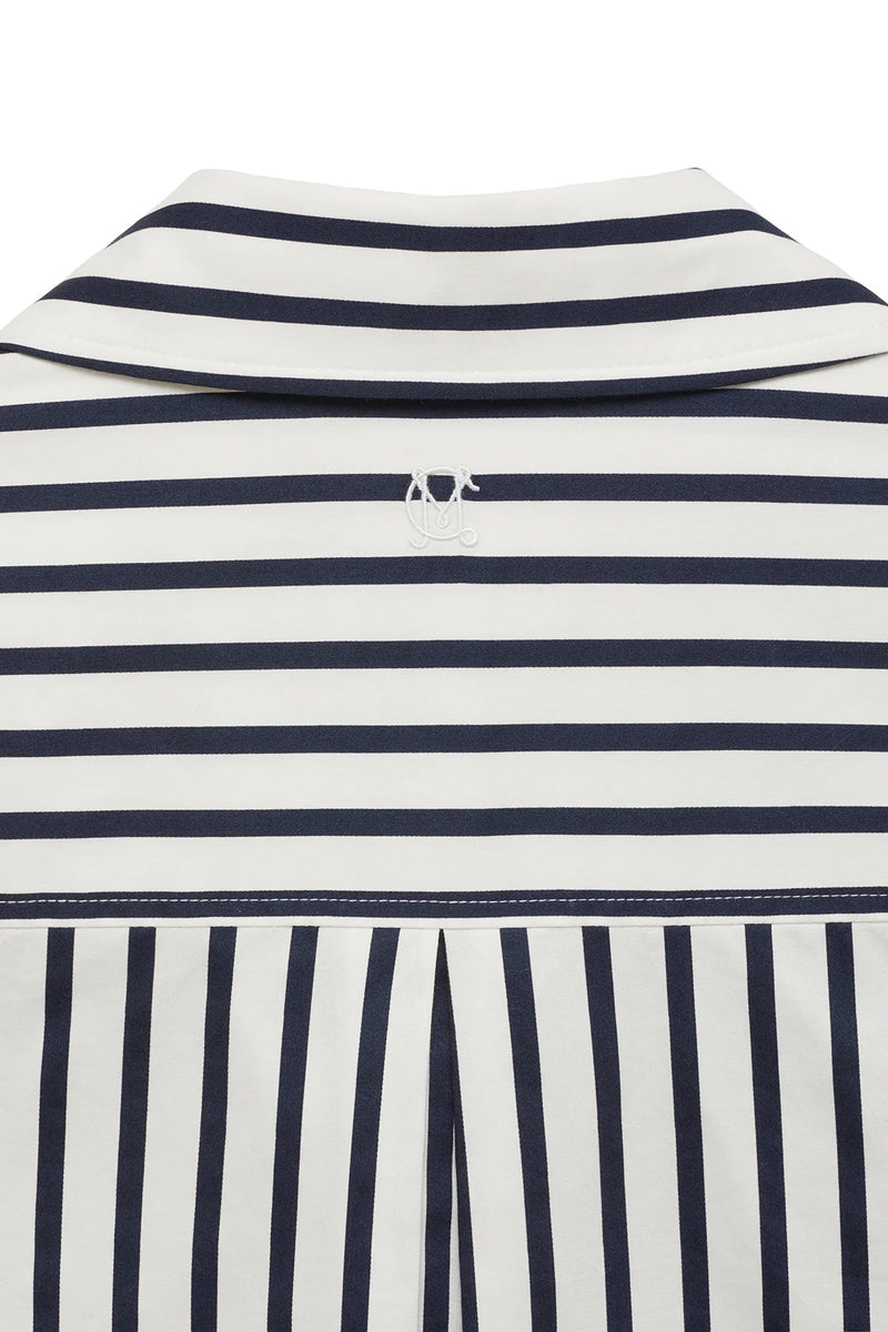 Lina stripe dress shirt- Navy