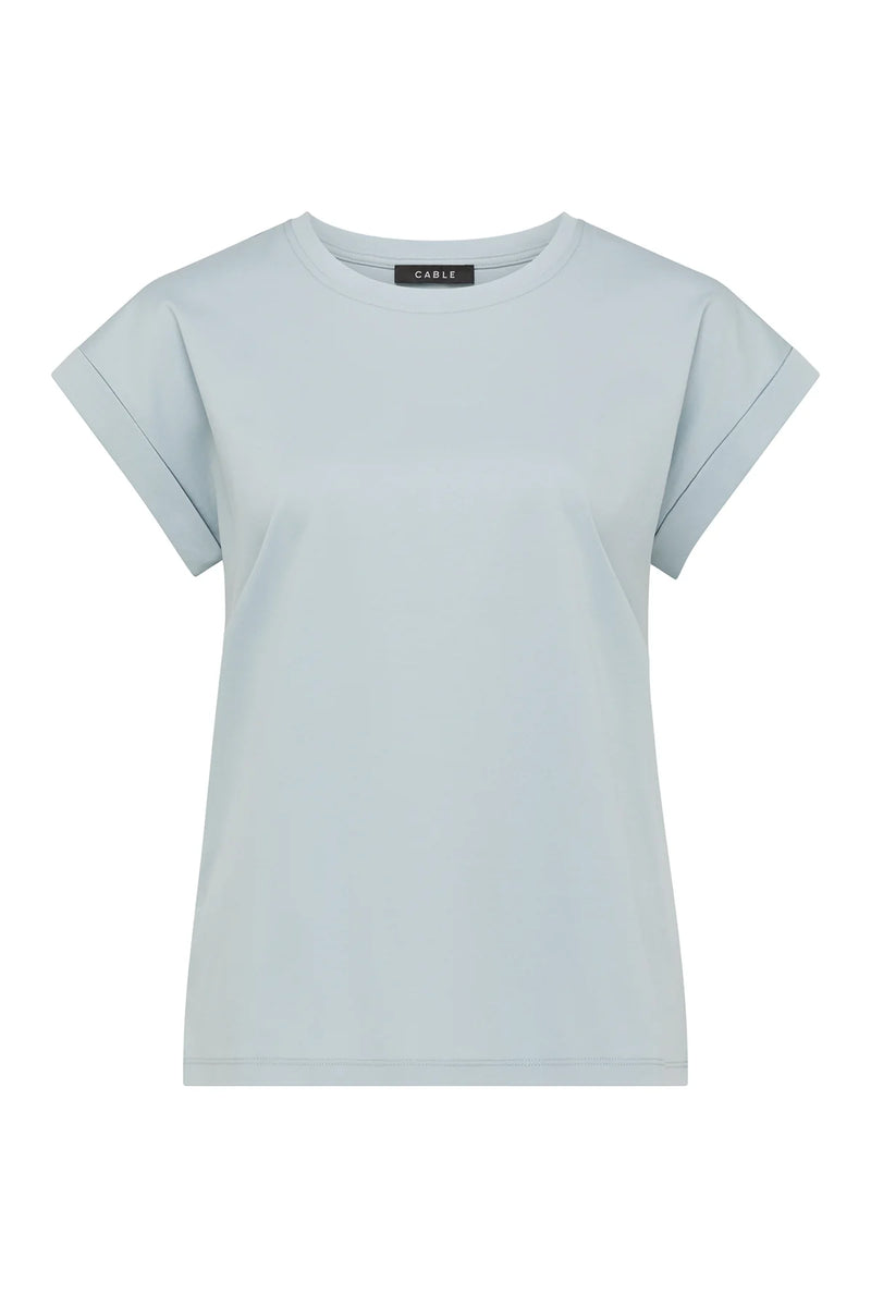 Pima tee- dusty blue