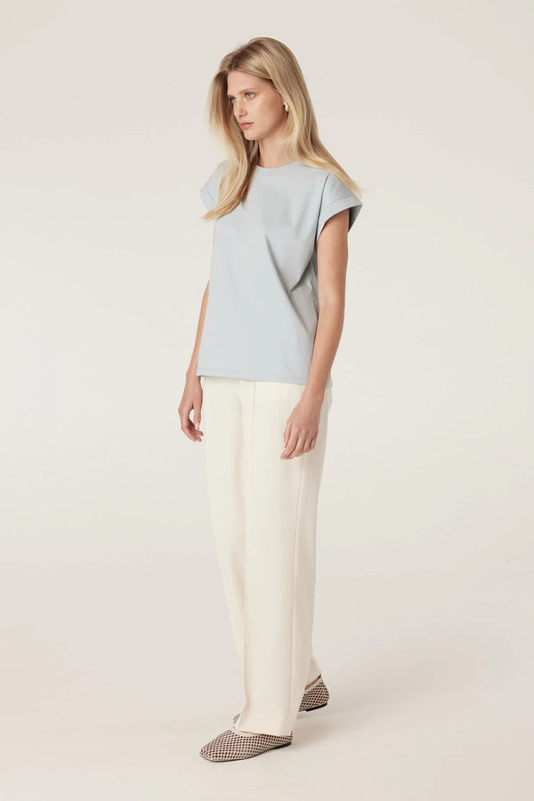 Pima tee- dusty blue