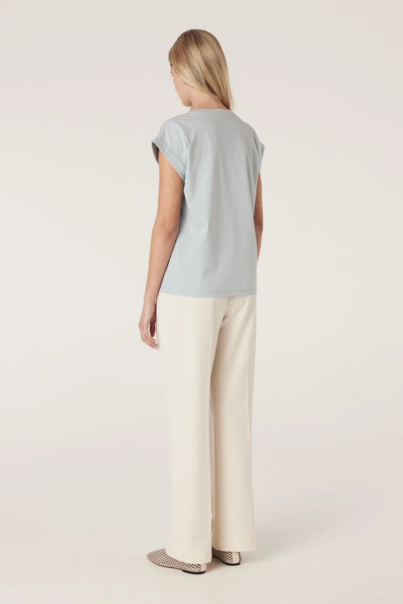 Pima tee- dusty blue