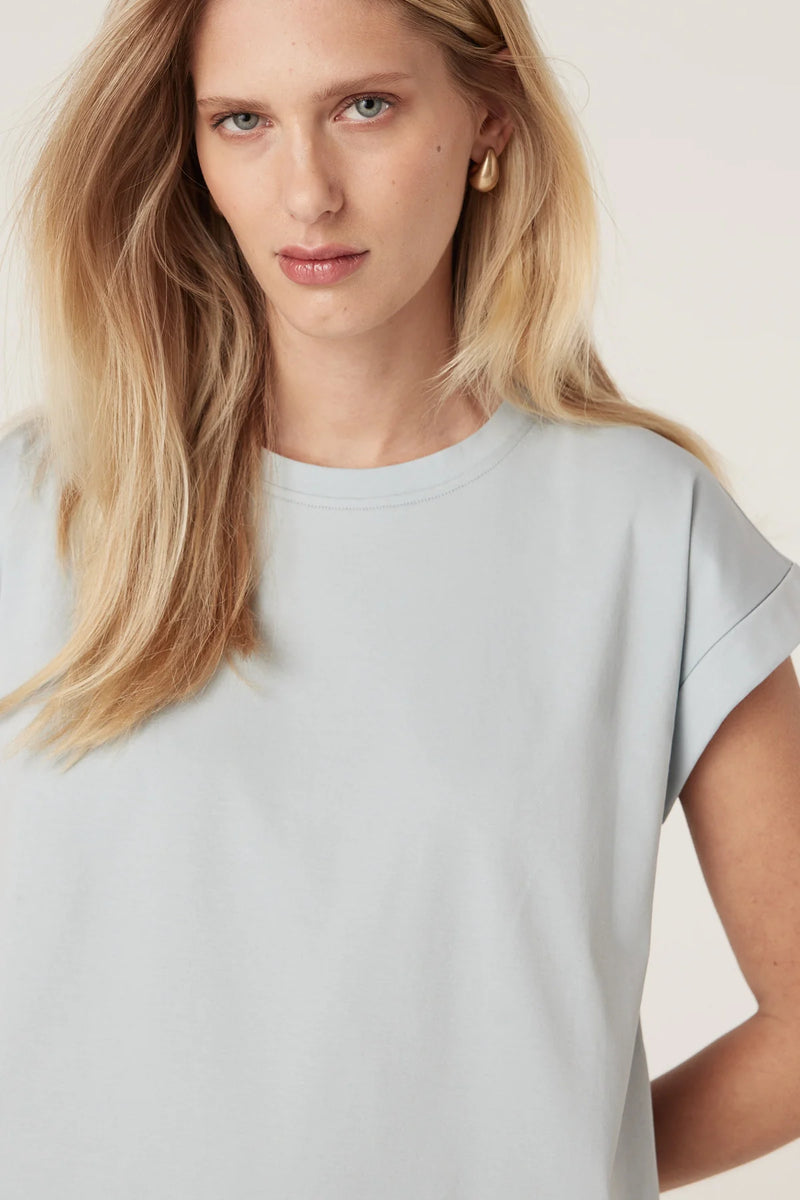 Pima tee- dusty blue