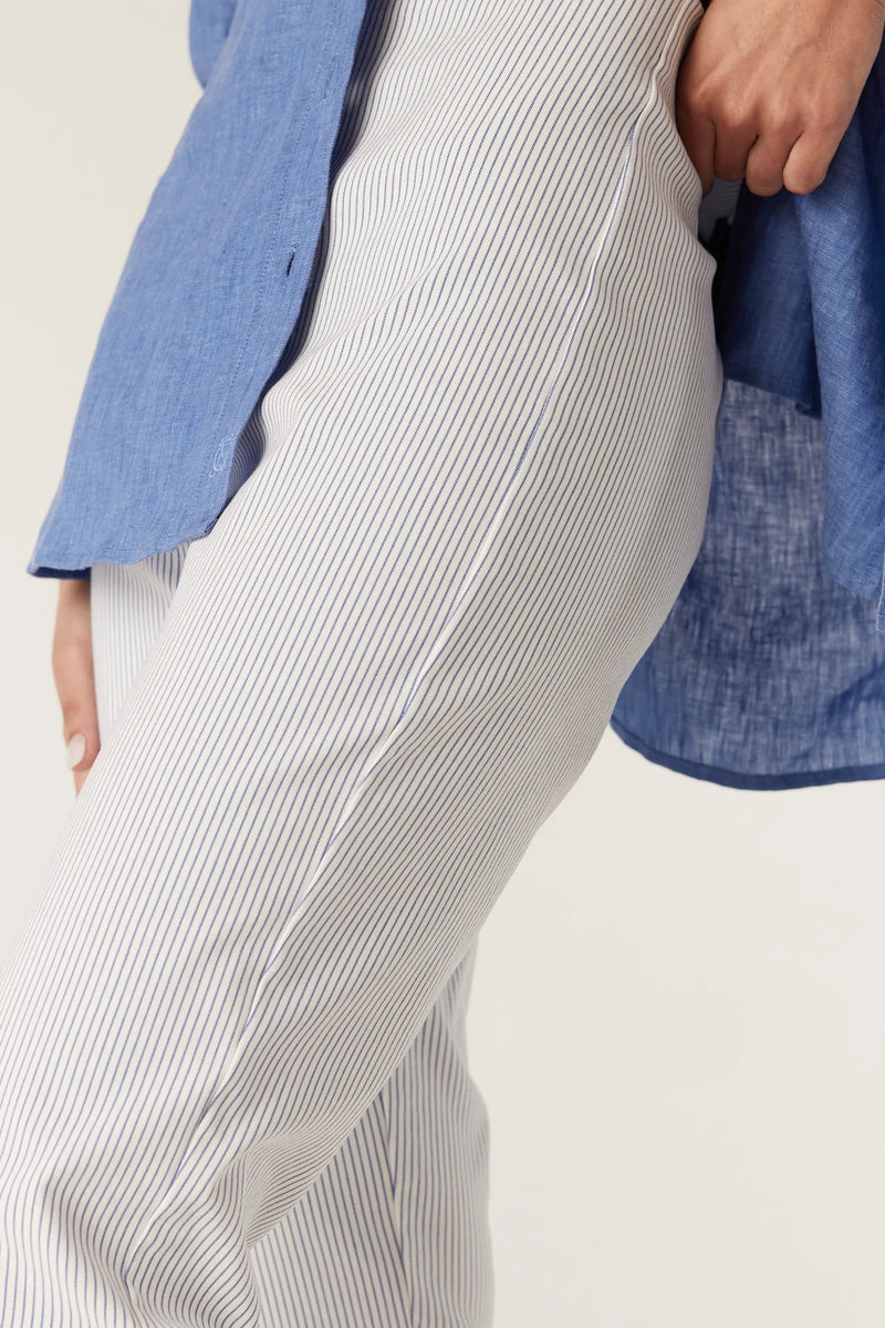 Bell pant- white navy stripe