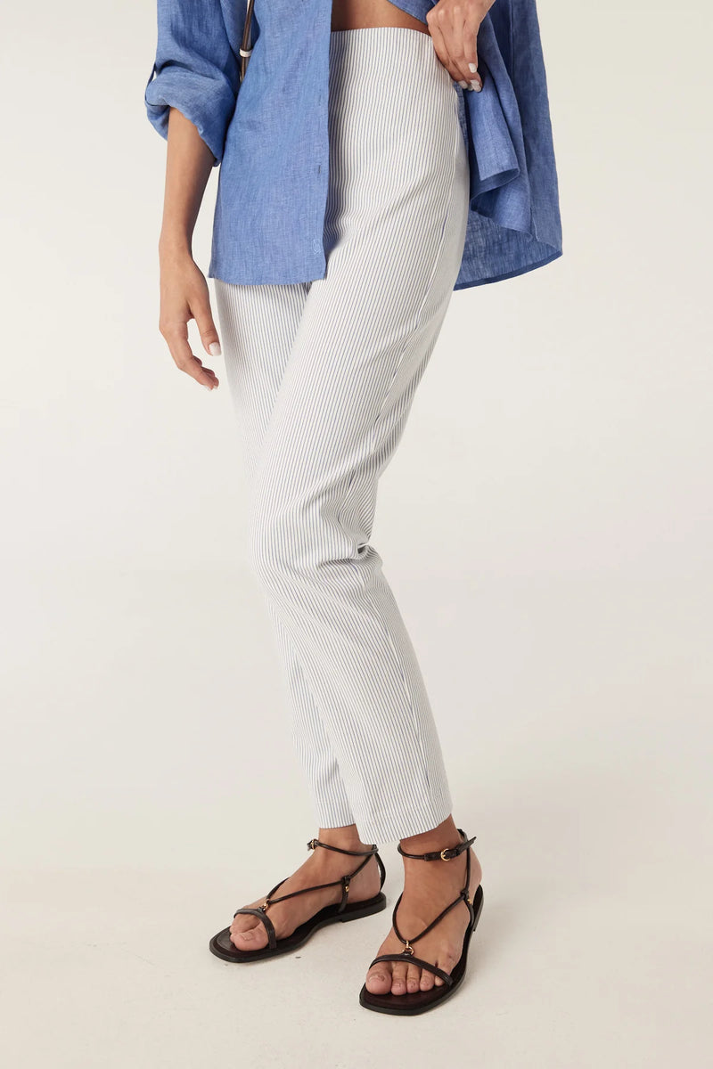 Bell pant- white navy stripe