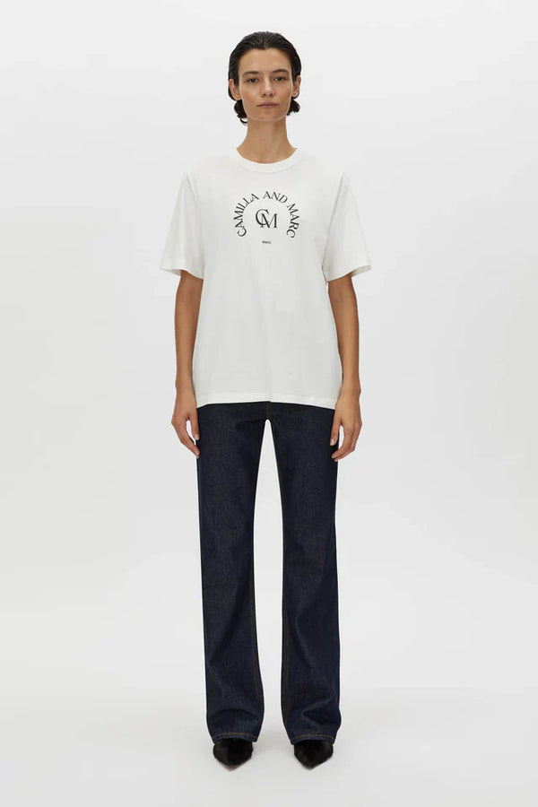 Karine graphic tee- soft white