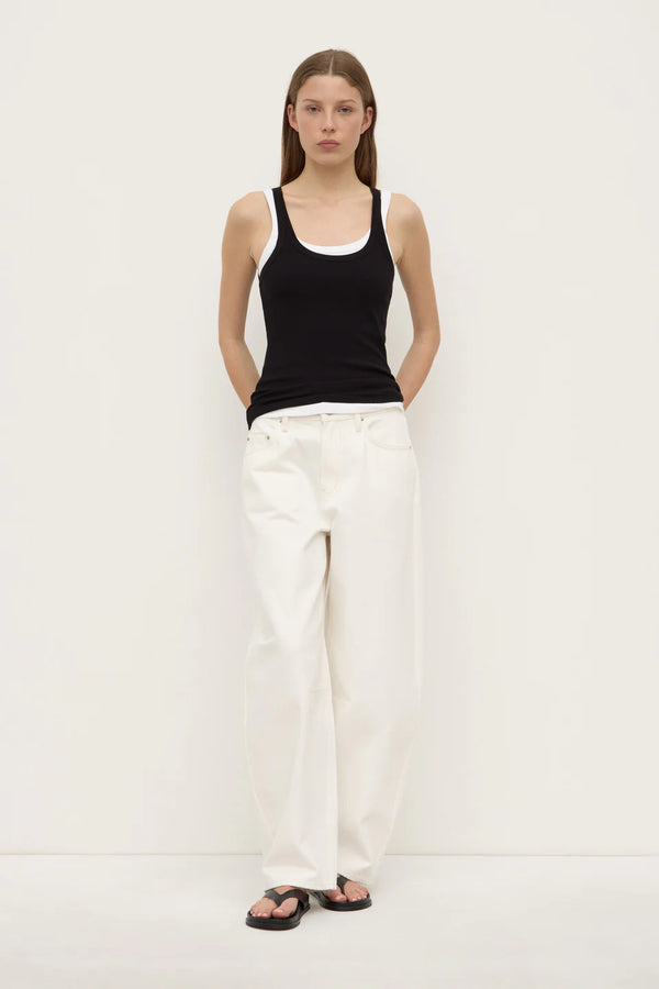 Charlie rib tank-black
