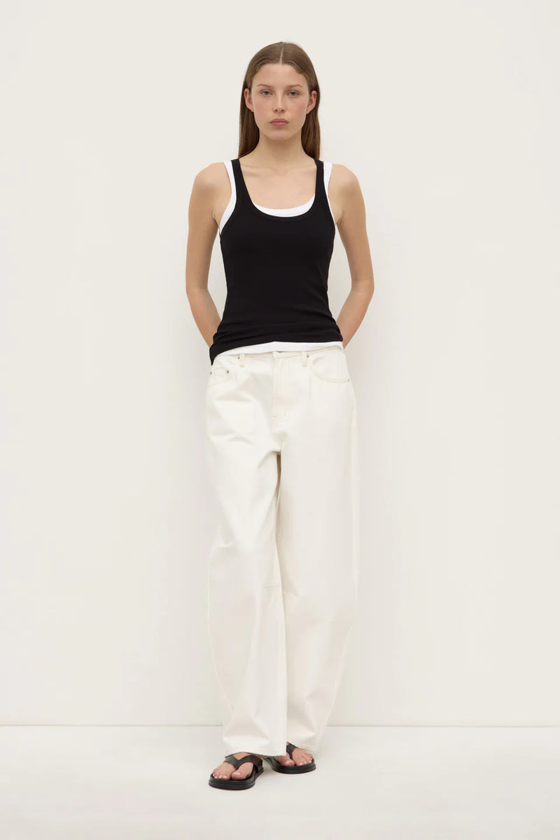 Charlie rib tank-black