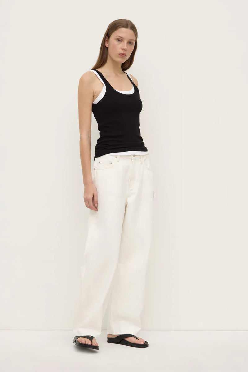 Charlie rib tank-black