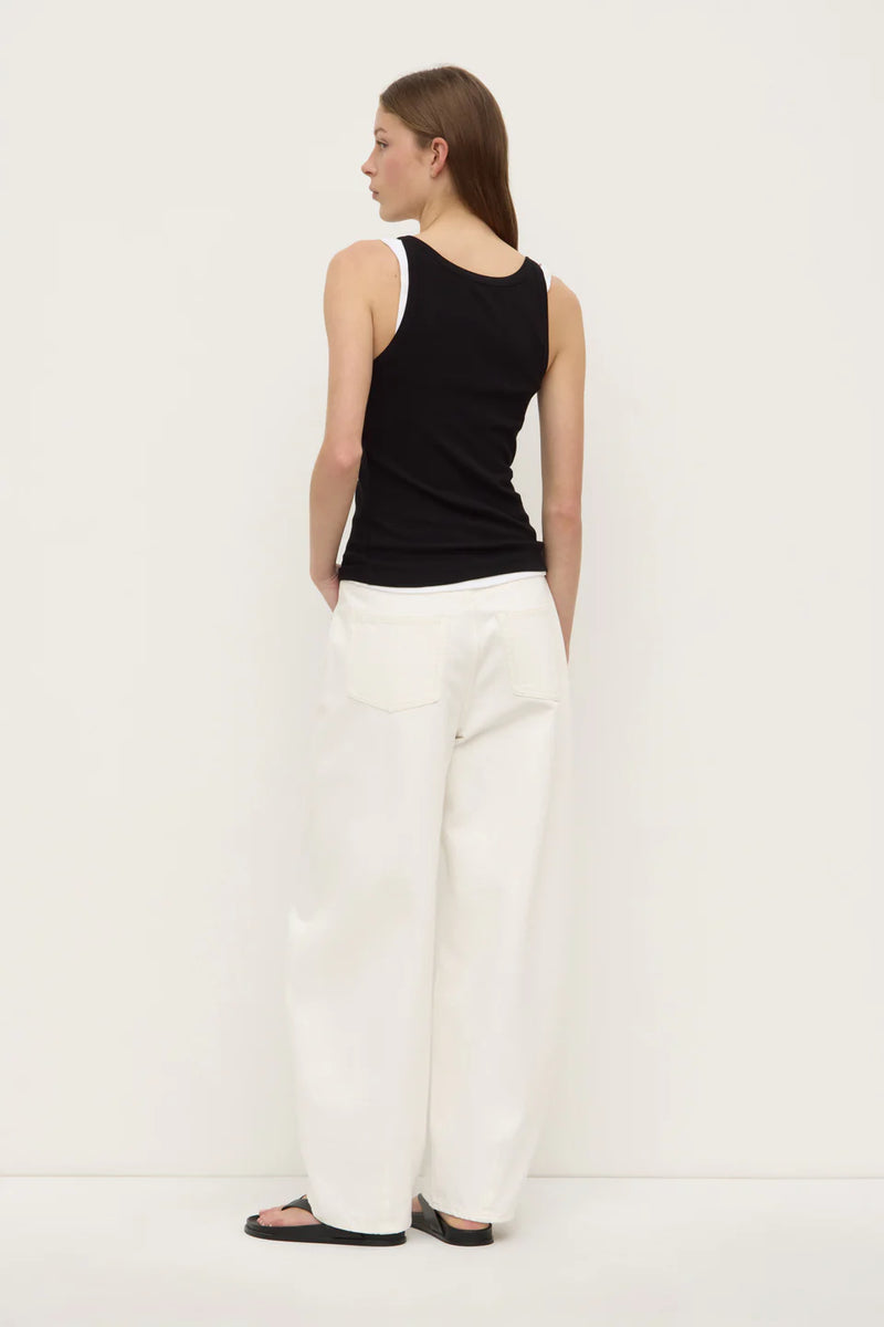 Charlie rib tank-black
