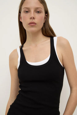 Charlie rib tank-black
