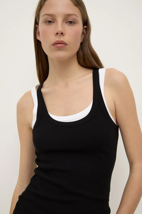 Charlie rib tank-black