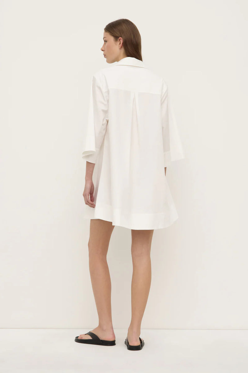 Claire mini shirt dress-white