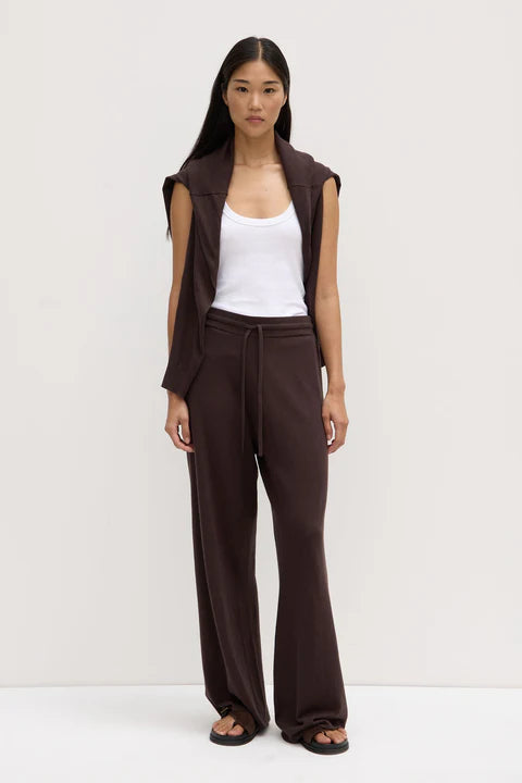 Cotton cashmere pant- ganache