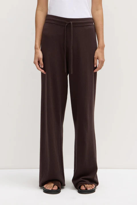 Cotton cashmere pant- ganache