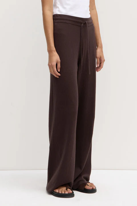 Cotton cashmere pant- ganache