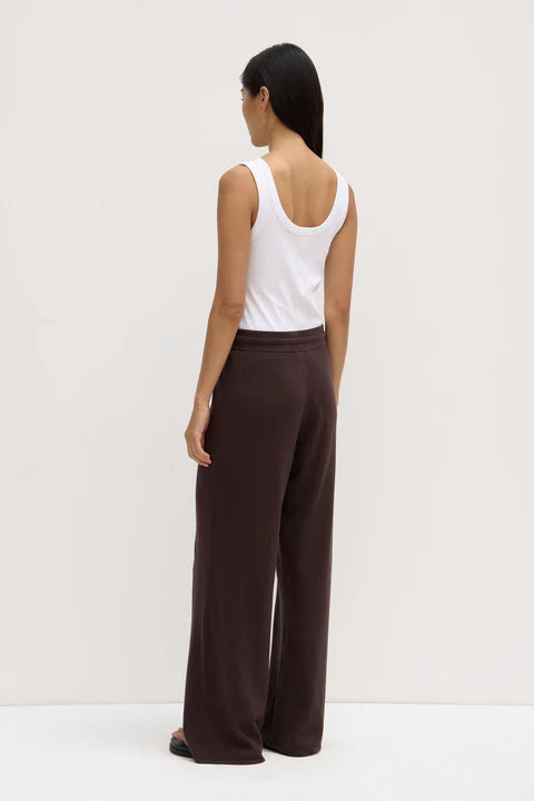 Cotton cashmere pant- ganache