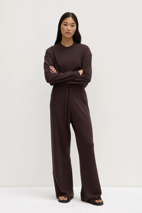 Cotton cashmere pant- ganache