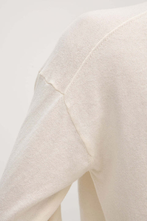 Cotton cashmere lounge sweater- cream