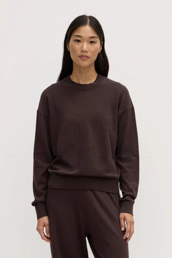 Cotton cashmere sweater- ganache