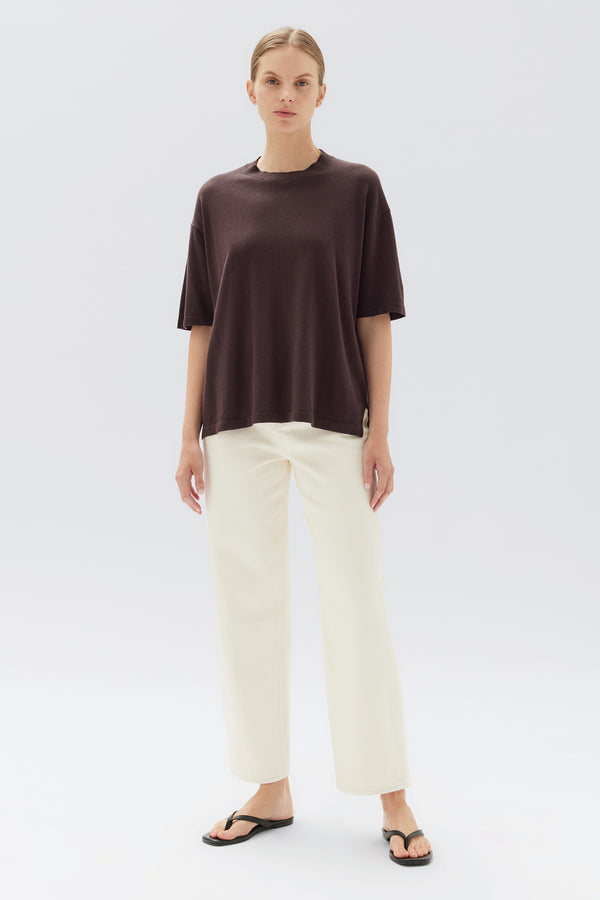 Cotton Cashmere Relaxed Tee Chestnut