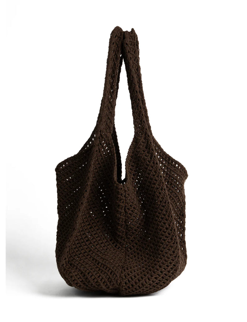 Crochet tote bag- coffee
