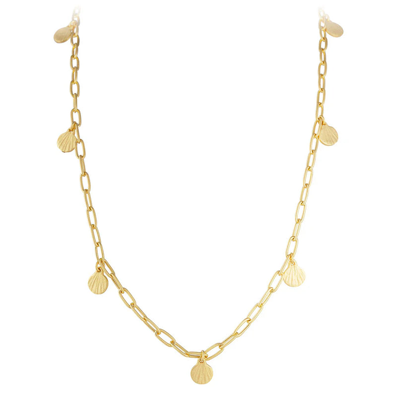 Golden beachcomber charm necklace