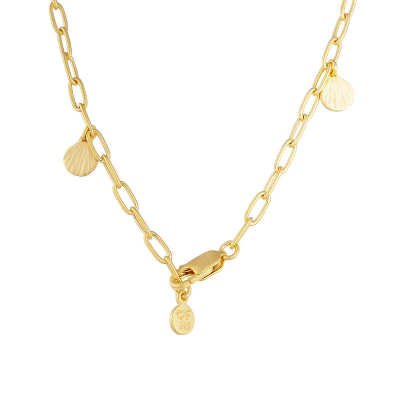 Golden beachcomber charm necklace