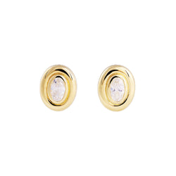 Bezel set oval studs