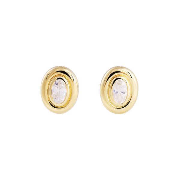 Bezel set oval studs