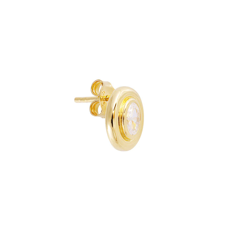 Bezel set oval studs