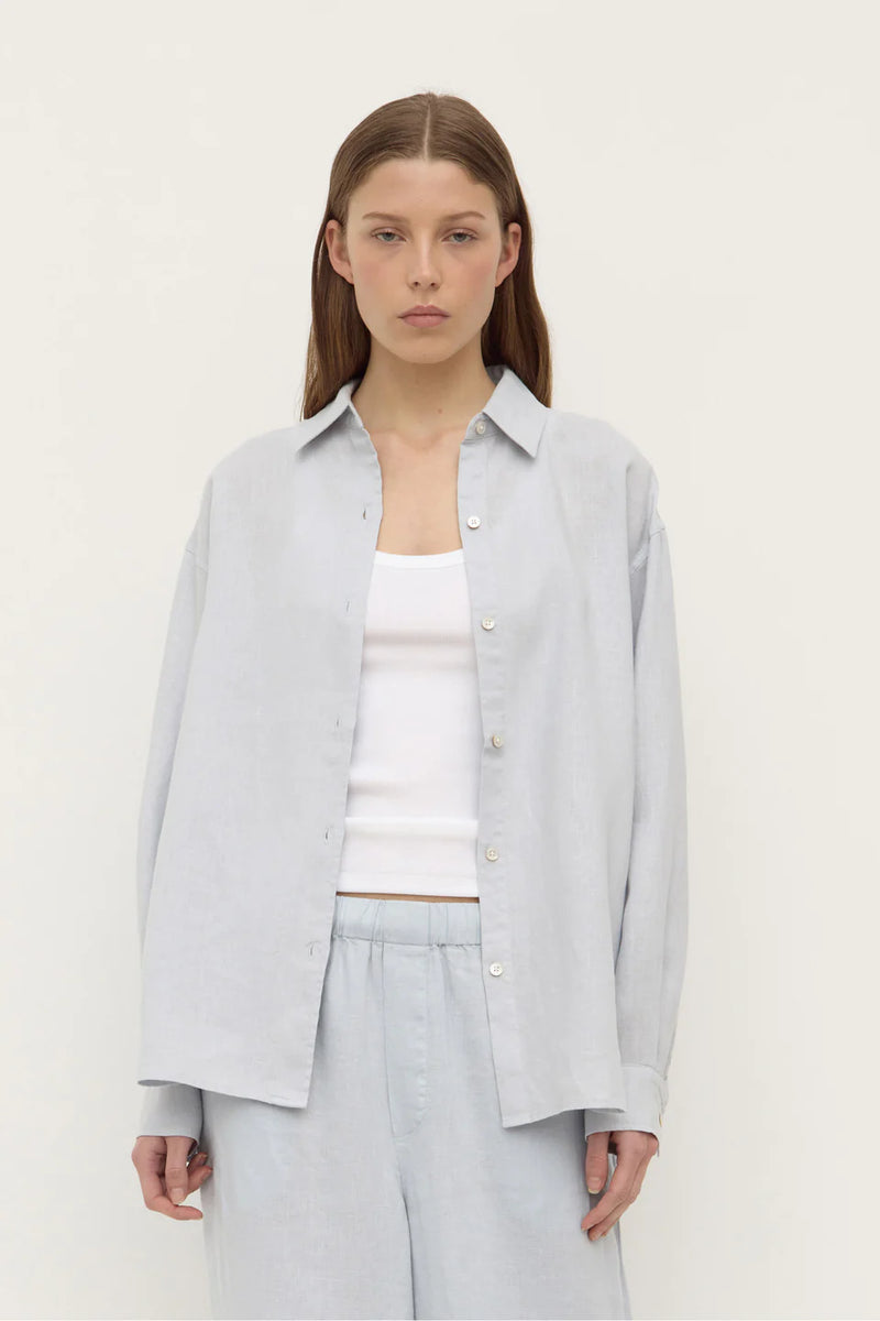 Everyday linen LS shirt-cloud