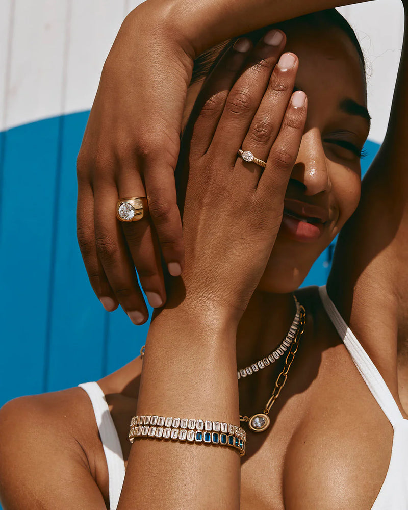 Solitaire cocktail ring