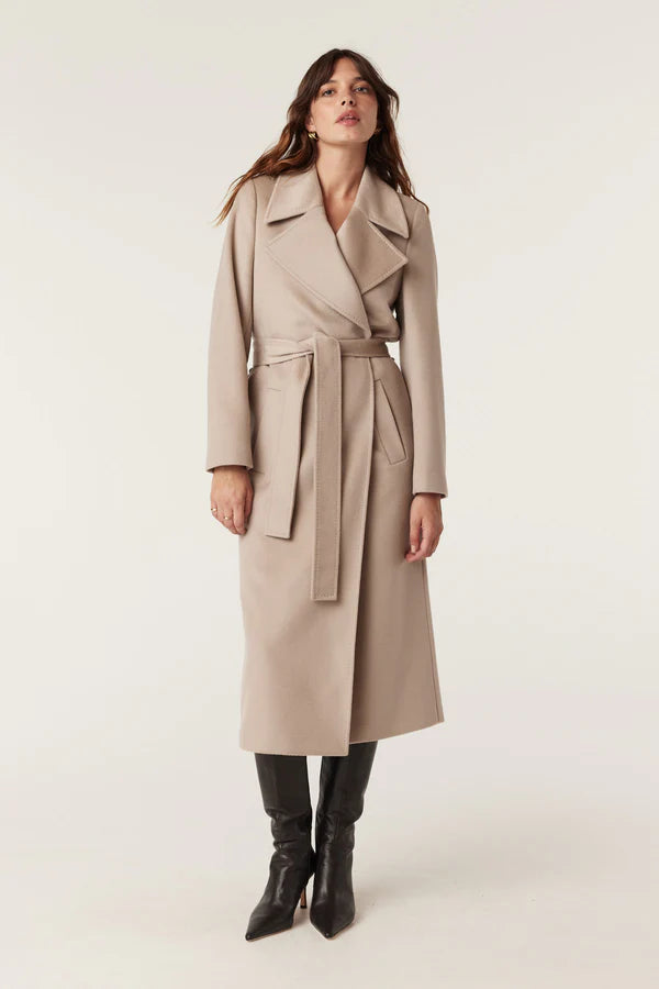 Evans wool coat- pebble